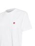 White Women's S/S Pocket Small Heart T-shirt
