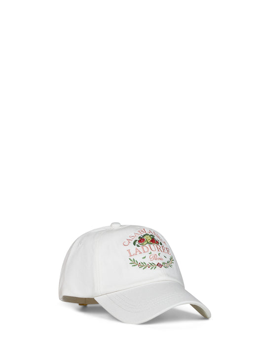 Berretto da baseball Laduree x Casablanca in cotone bianco
