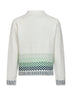 White bouclé knit Check long-sleeved polo shirt