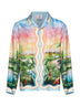 Camicia a maniche lunghe Tennis Club in twill di seta stampato