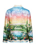 Camicia a maniche lunghe Tennis Club in twill di seta stampato