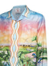 Camicia a maniche lunghe Tennis Club in twill di seta stampato