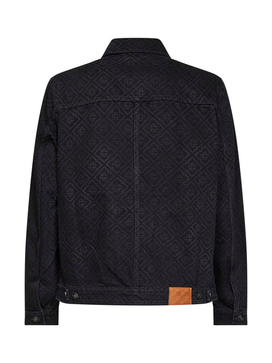 Black cotton denim Monogram jacket