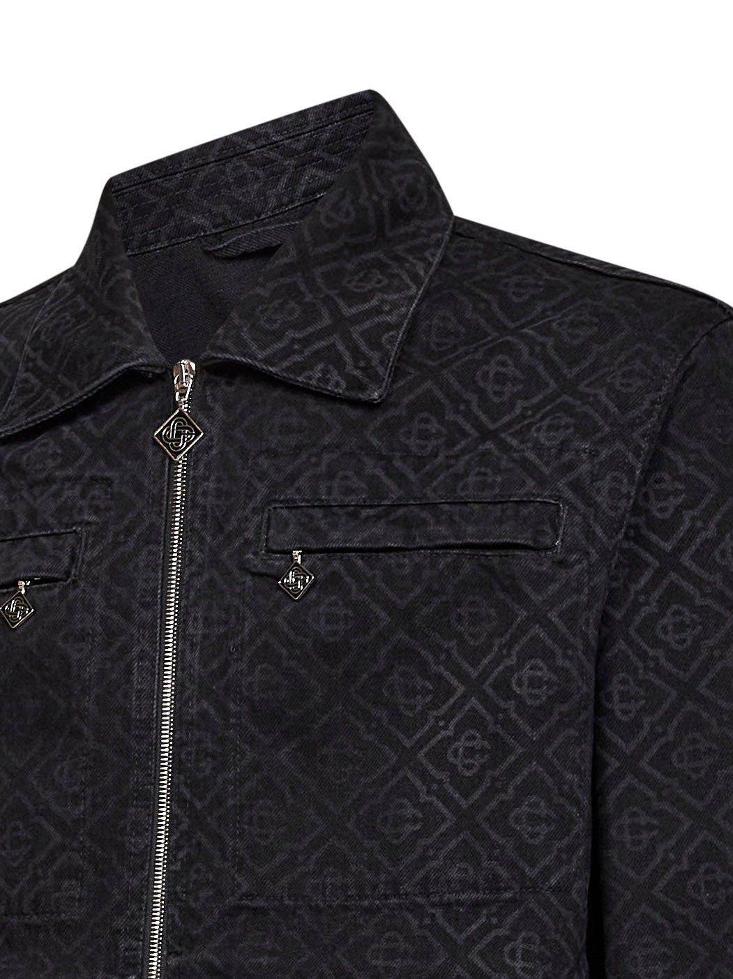 Black cotton denim Monogram jacket