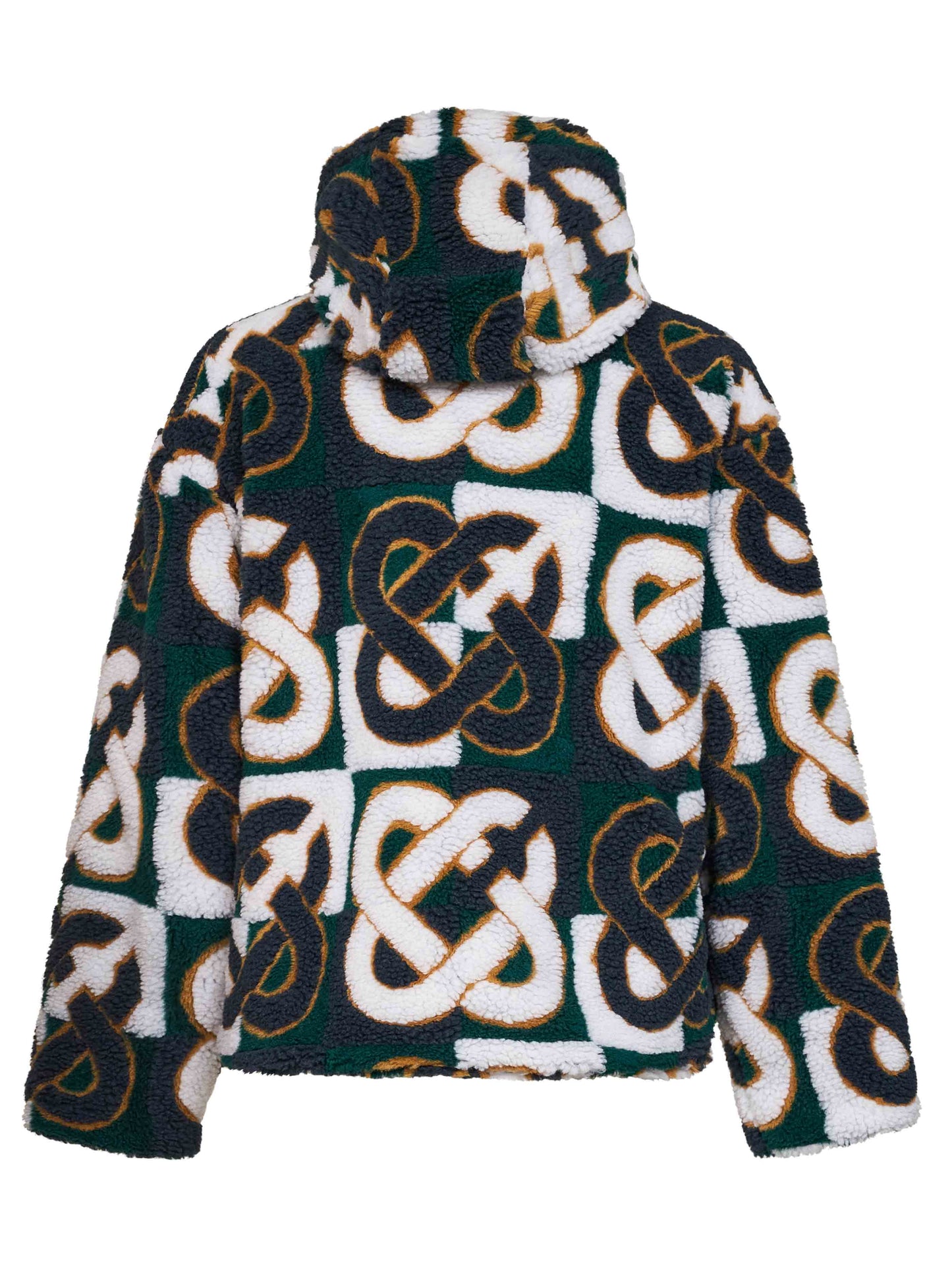 Green and navy blue Check Monogram fleece jacket