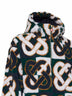 Green and navy blue Check Monogram fleece jacket
