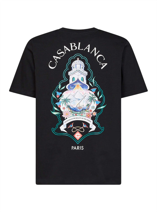 Black cotton jersey Hotel Emblem T-shirt