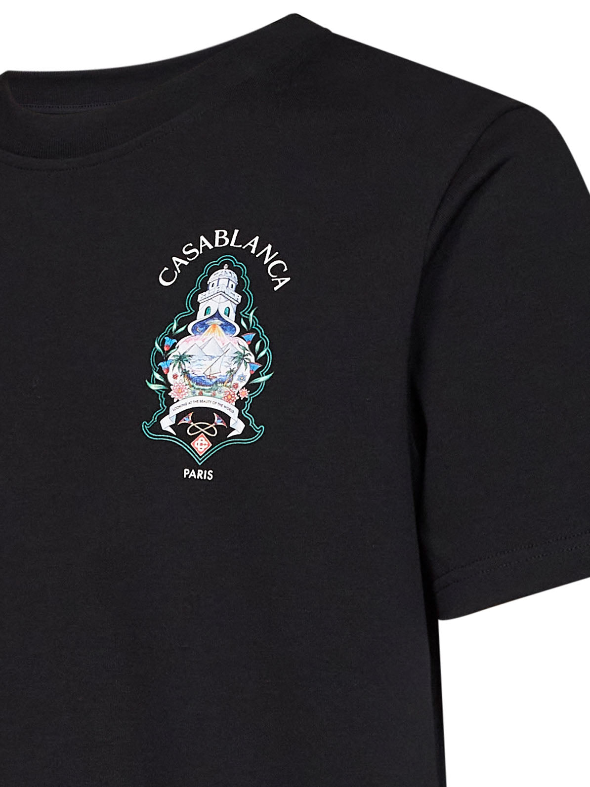 Black cotton jersey Hotel Emblem T-shirt