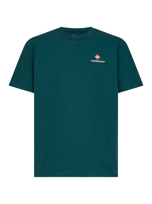 T-shirt Casablanca Sport Type in jersey di cotone verde