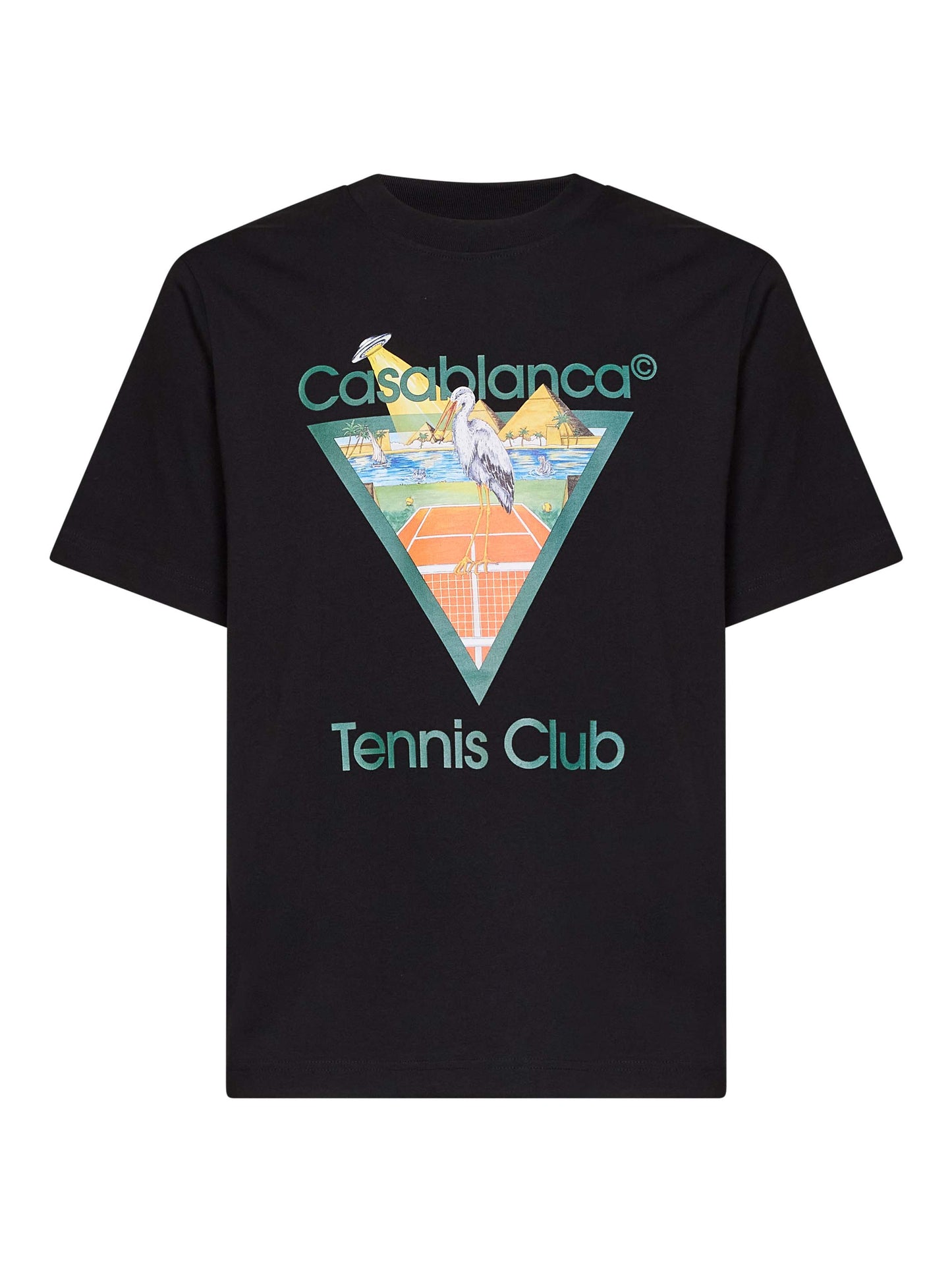 Black jersey Tennis Club Icon Pyramid Abduction T-shirt