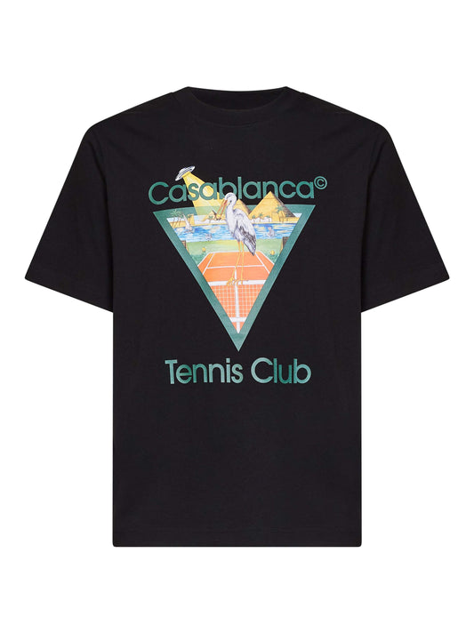 Black jersey Tennis Club Icon Pyramid Abduction T-shirt