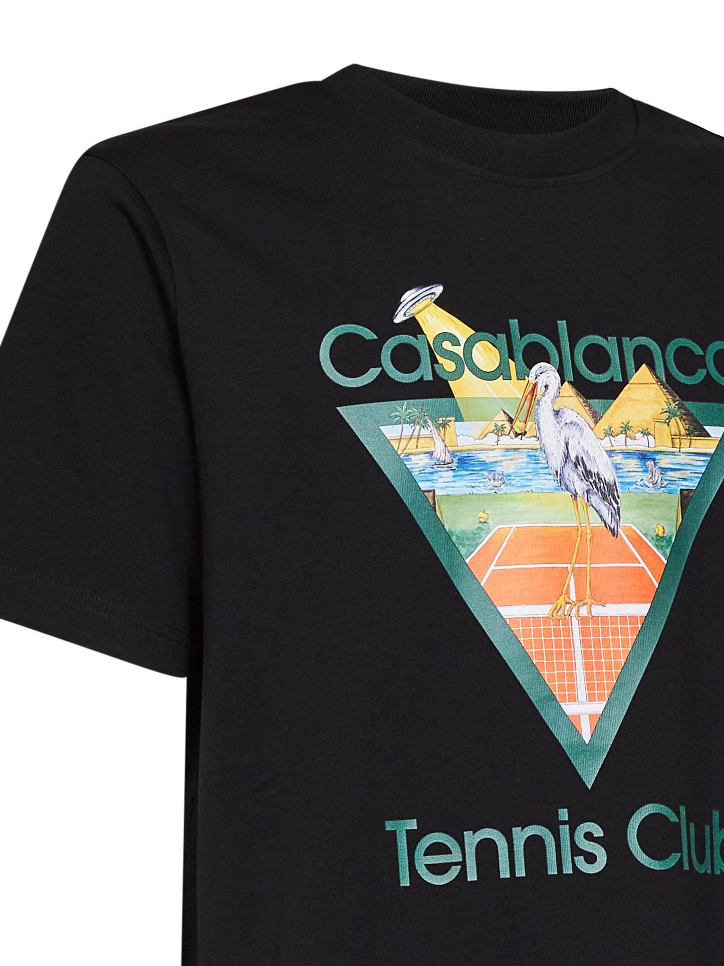 Black jersey Tennis Club Icon Pyramid Abduction T-shirt