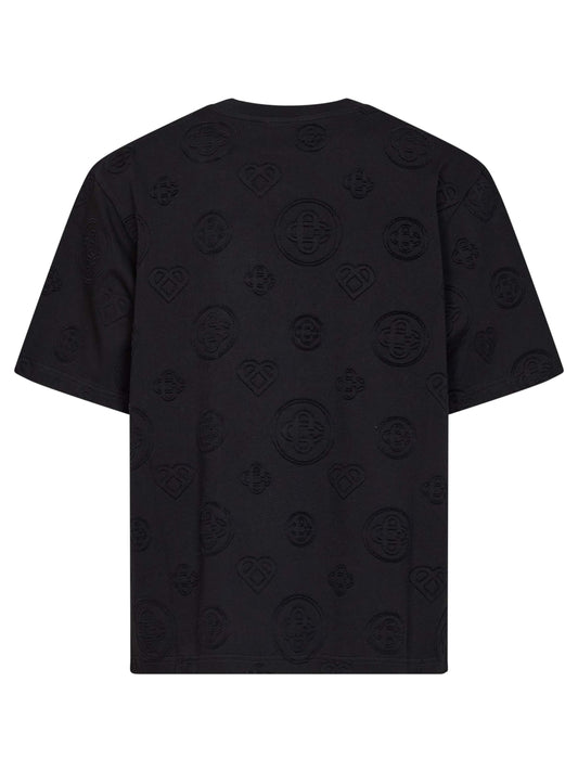 Black jersey Applique Monogram Oversized T-shirt