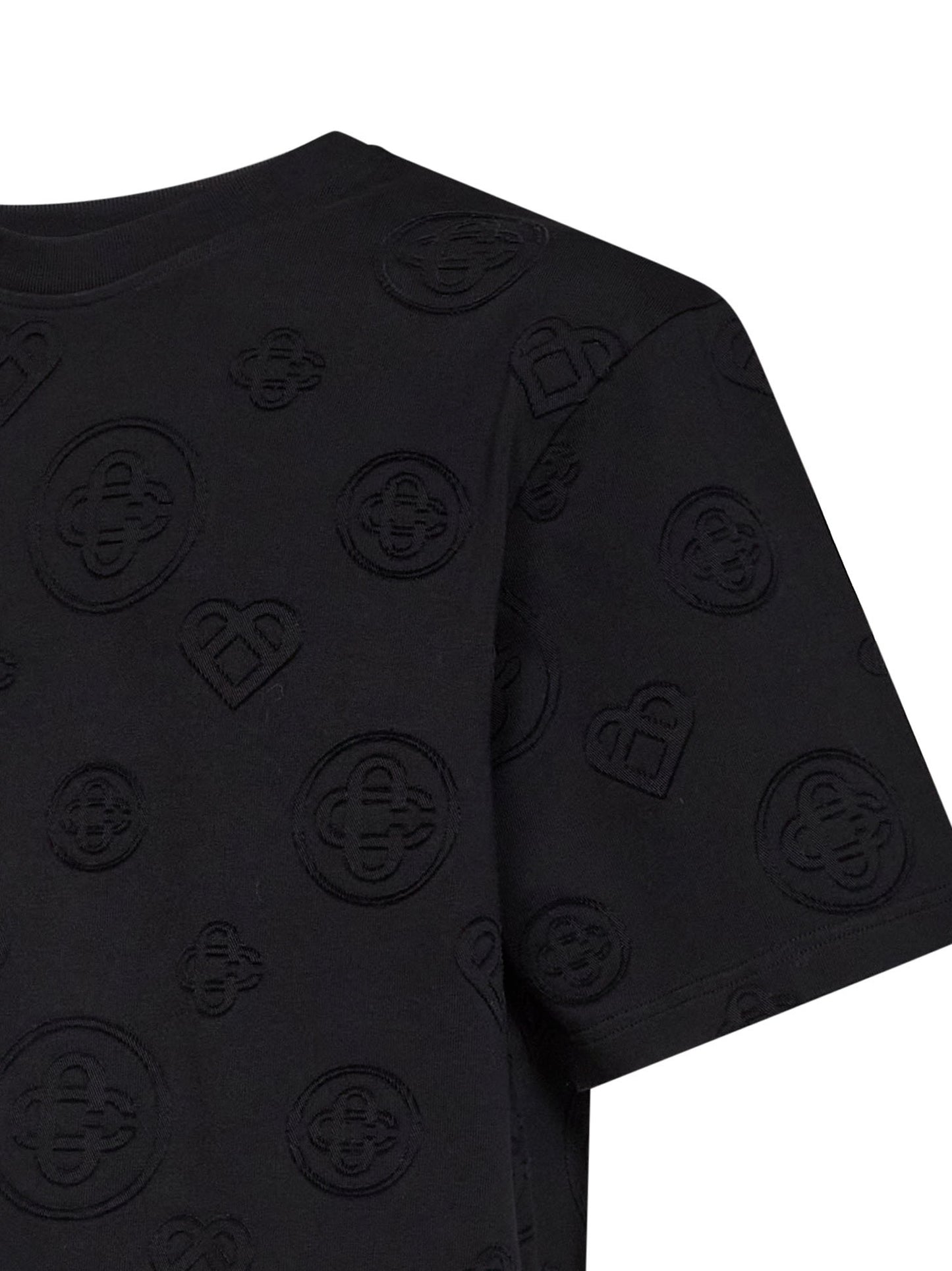 Black jersey Applique Monogram Oversized T-shirt