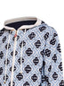 White and black wool CC Monogram zip-up hoodie