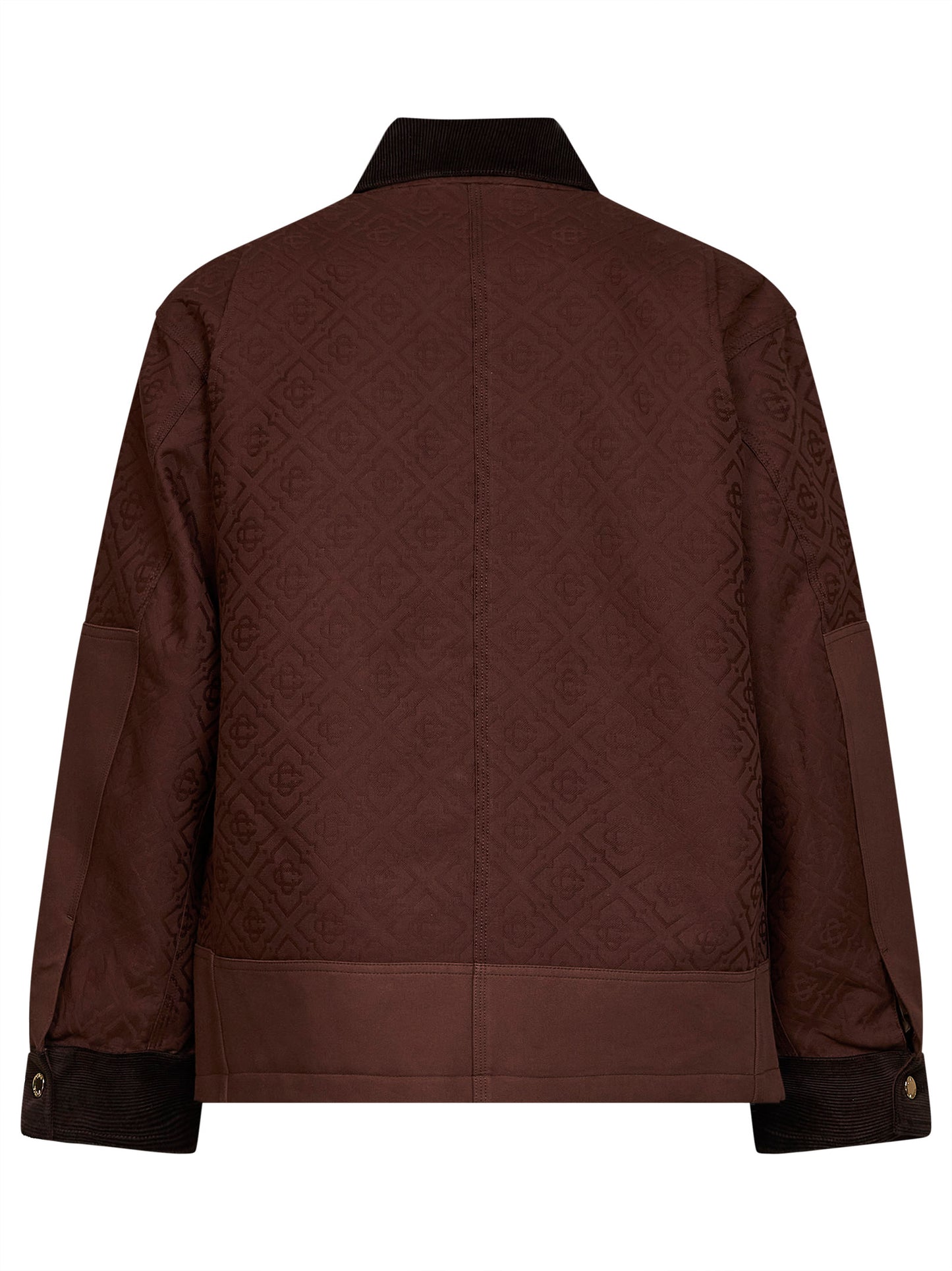 Dark brown monogram cotton workwear safari jacket