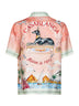 Pink printed silk Ethereal short-sleeved shirt