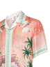 Pink printed silk Ethereal short-sleeved shirt