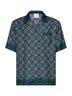 Green silk Radiating Monogram short-sleeved shirt