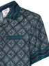 Green silk Radiating Monogram short-sleeved shirt