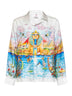 White printed silk Egypt As It Was shirt
