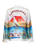 White printed silk Egypt As It Was shirt