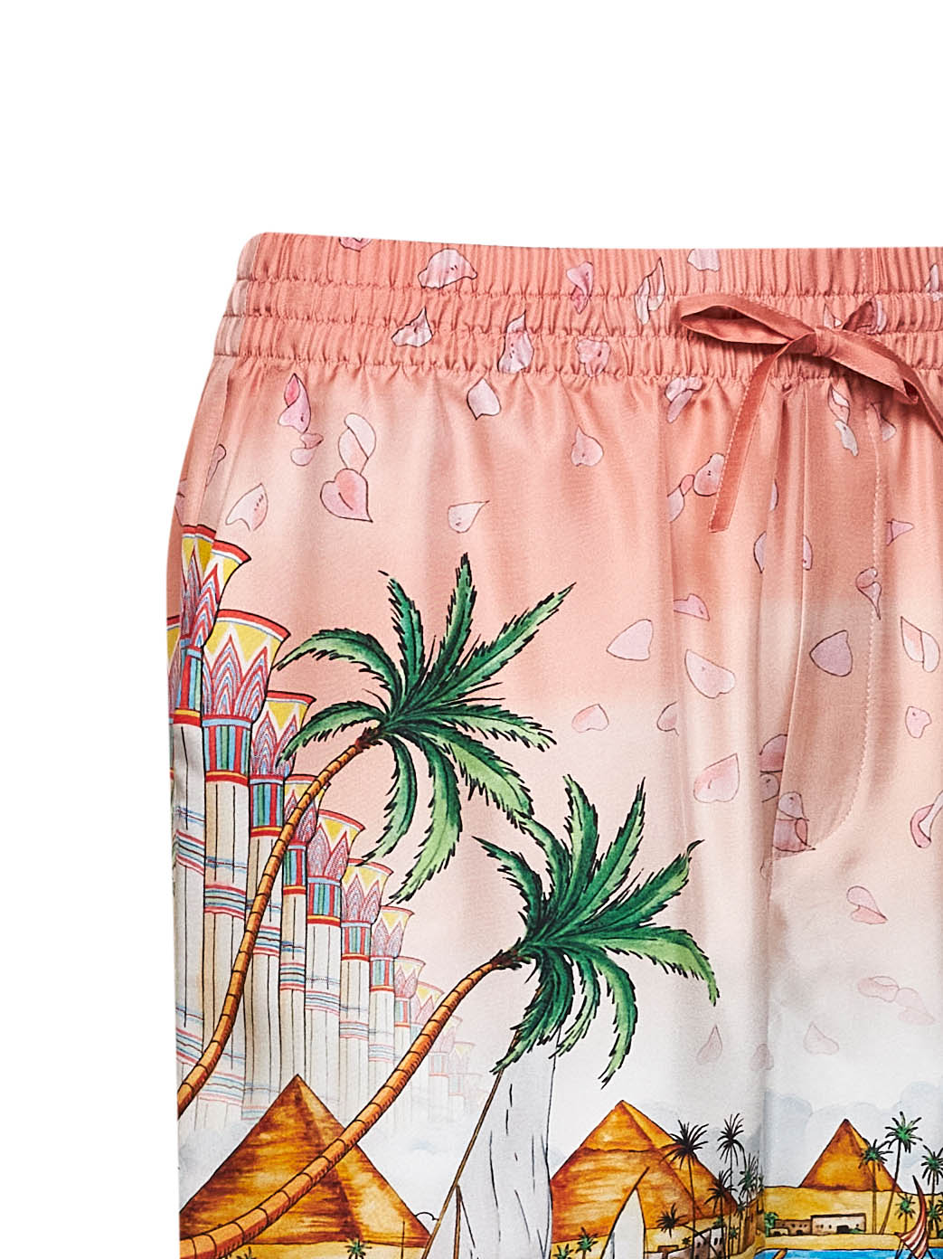 Pink printed silk Ethereal shorts