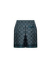 Shorts Radiating Monogram in seta stampata verde
