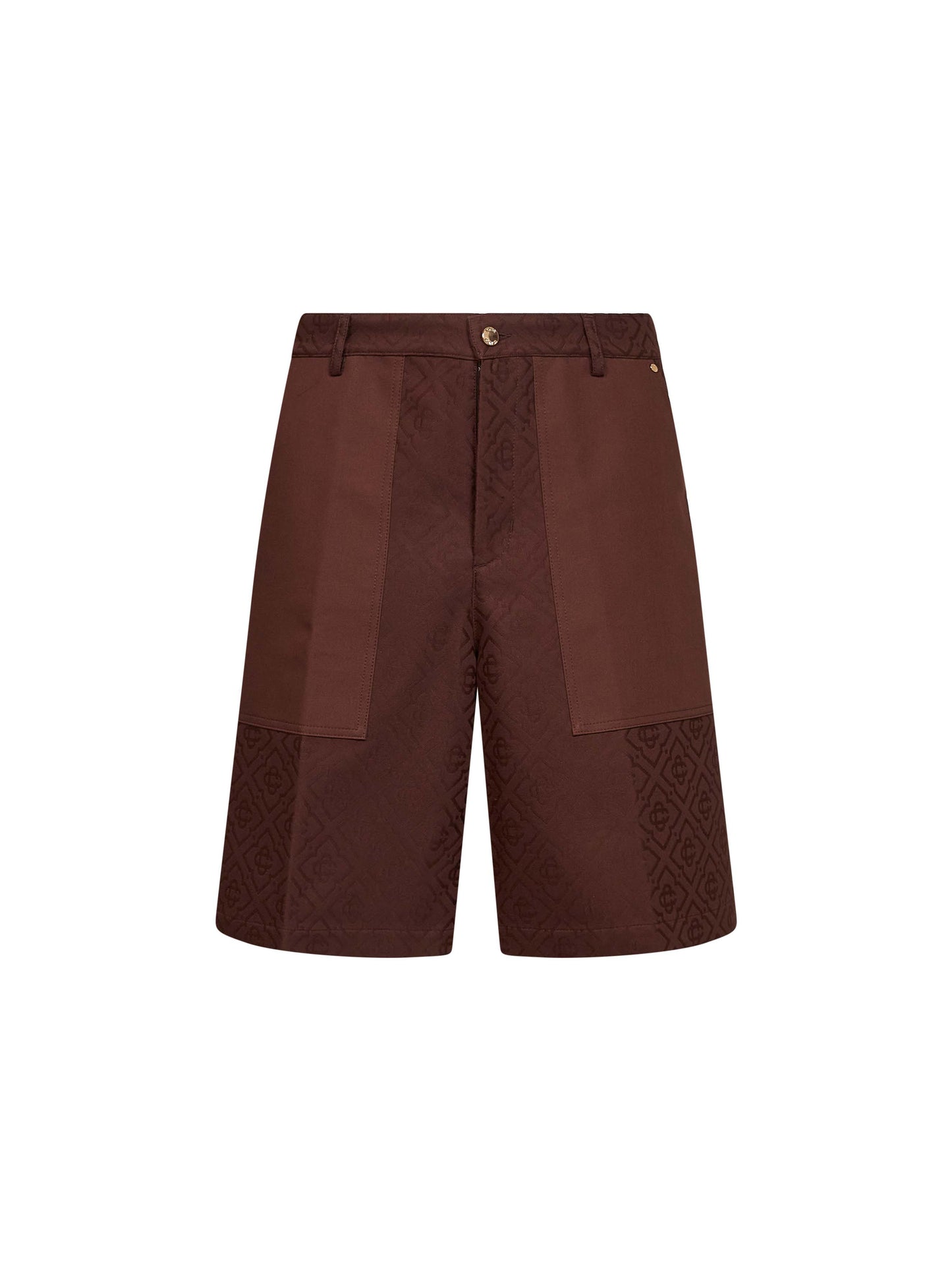 Dark brown cotton Monogram cargo shorts