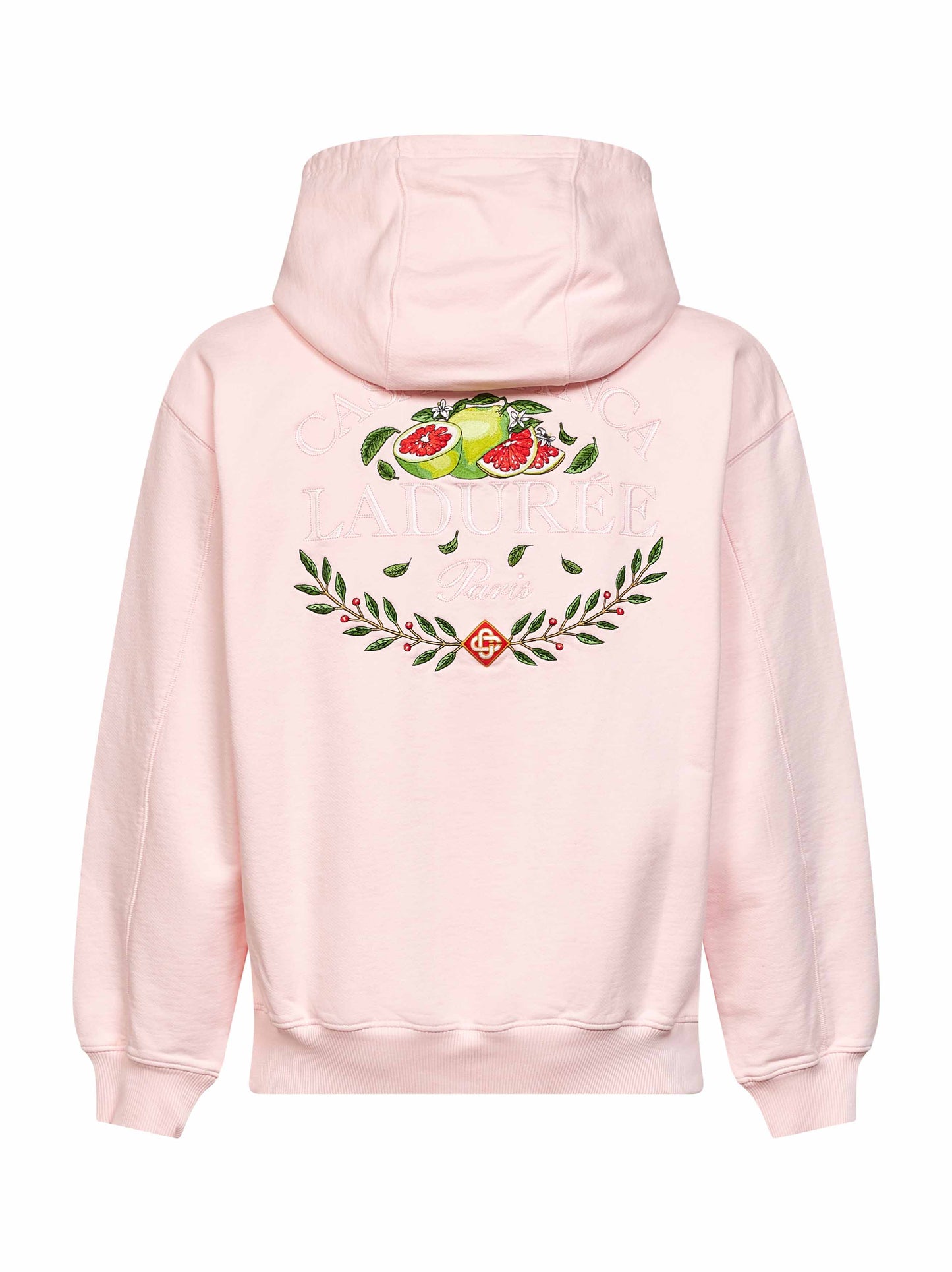 Felpa con cappuccio ricamata Laduree x Casablanca in cotone rosa