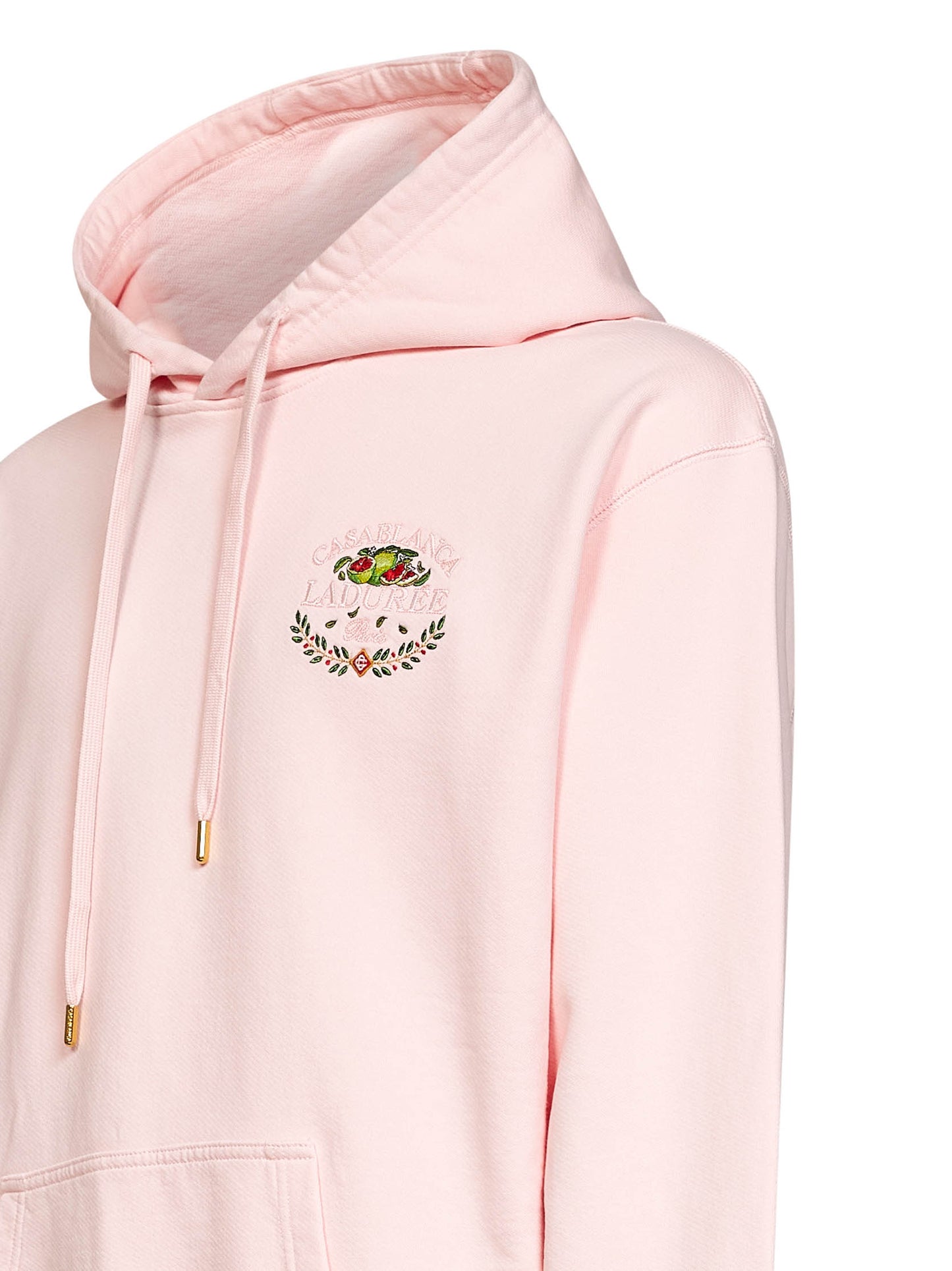 Felpa con cappuccio ricamata Laduree x Casablanca in cotone rosa