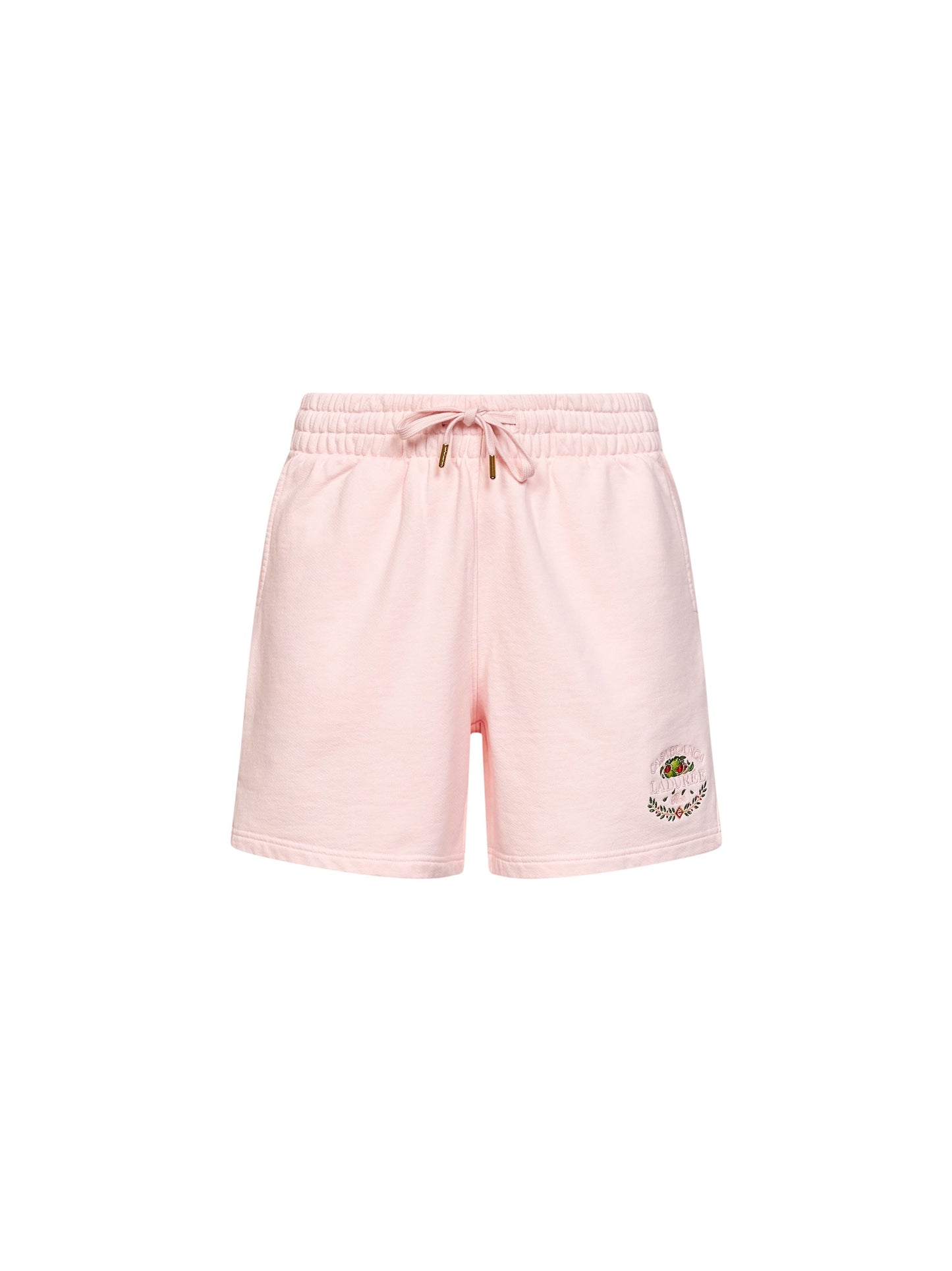 Pink cotton Laduree x Casablanca embroidered shorts