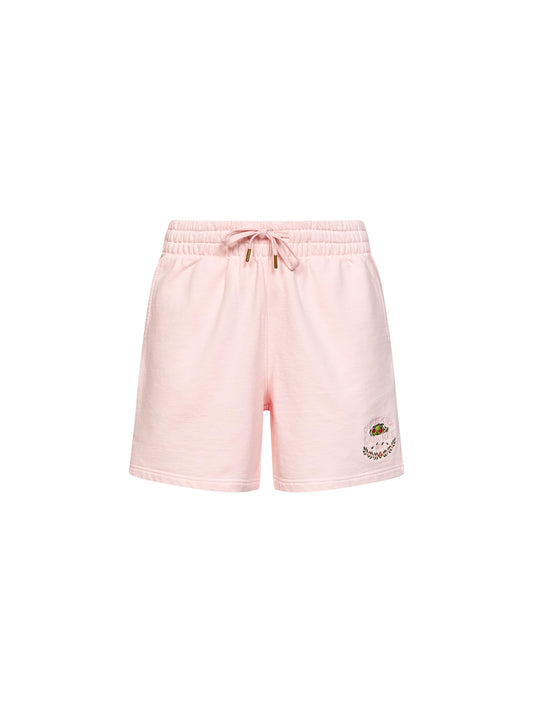 Pink cotton Laduree x Casablanca embroidered shorts