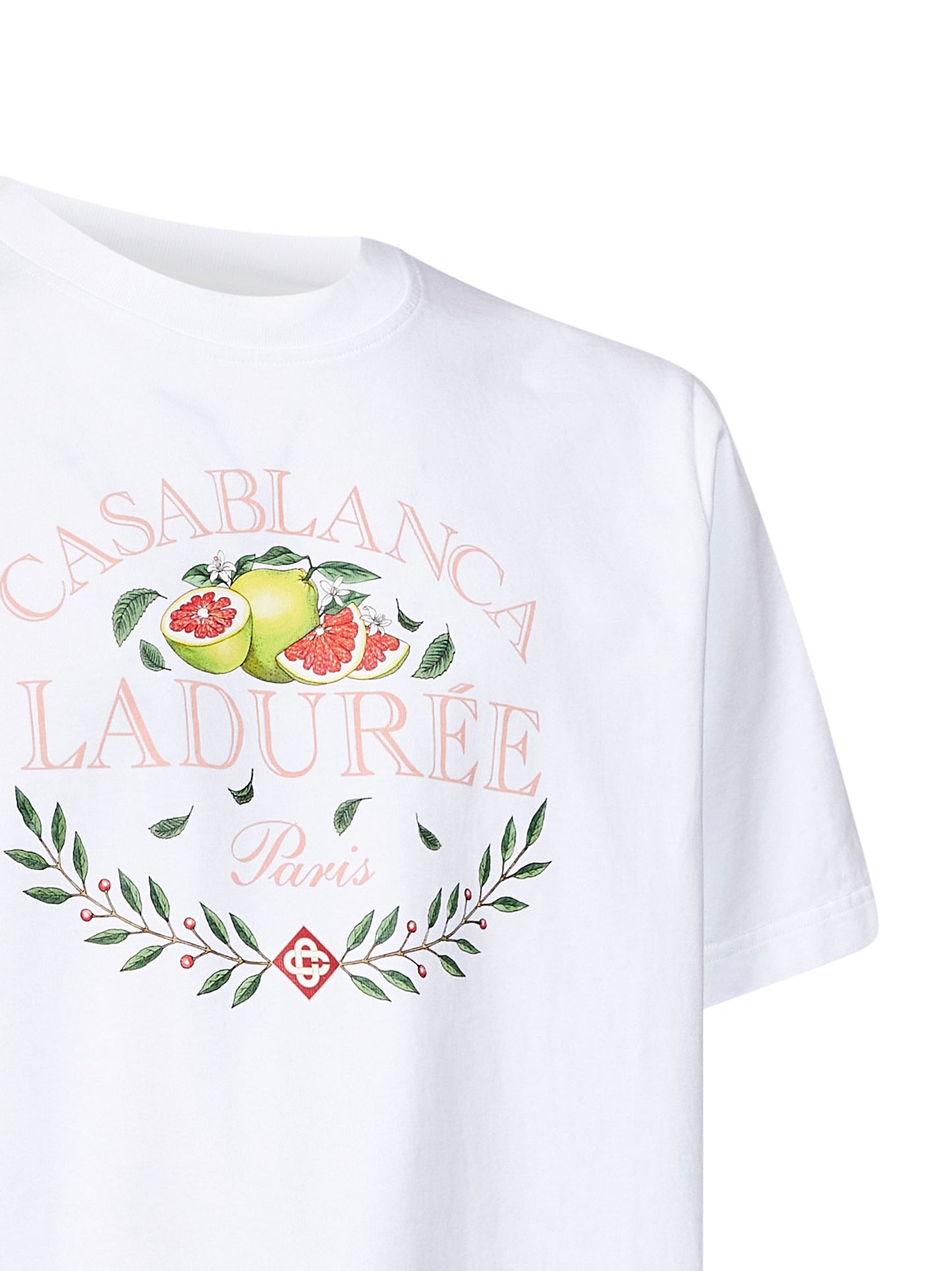 White cotton jersey Laduree x Casablanca T-shirt