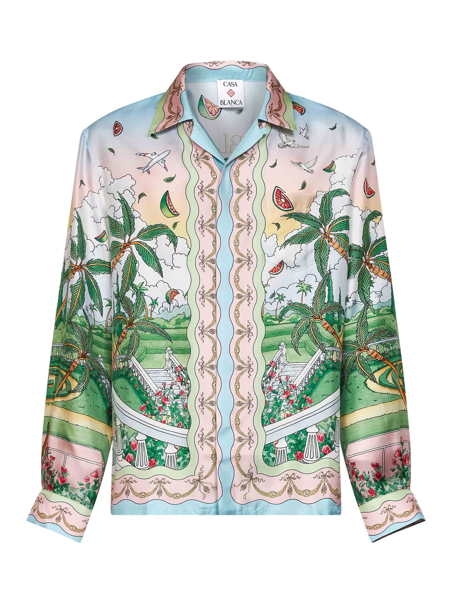 Multicolor Laduree x Casablanca printed silk shirt