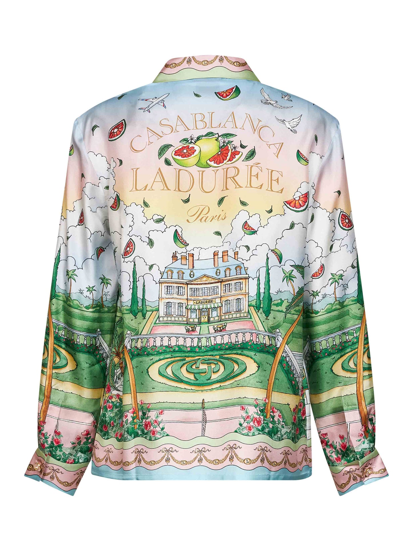 Multicolor Laduree x Casablanca printed silk shirt