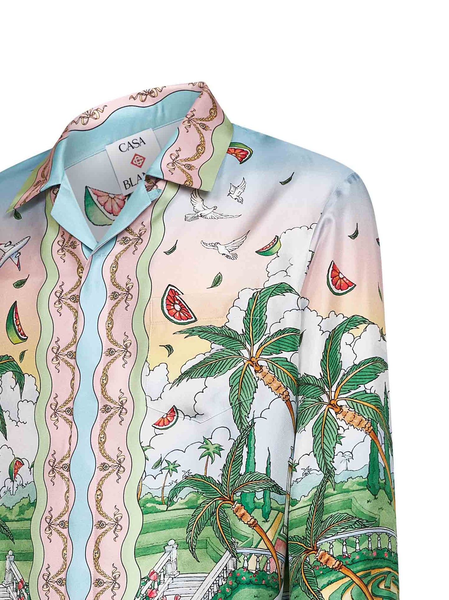 Multicolor Laduree x Casablanca printed silk shirt