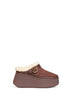 Sharp brown Nama wedge mules