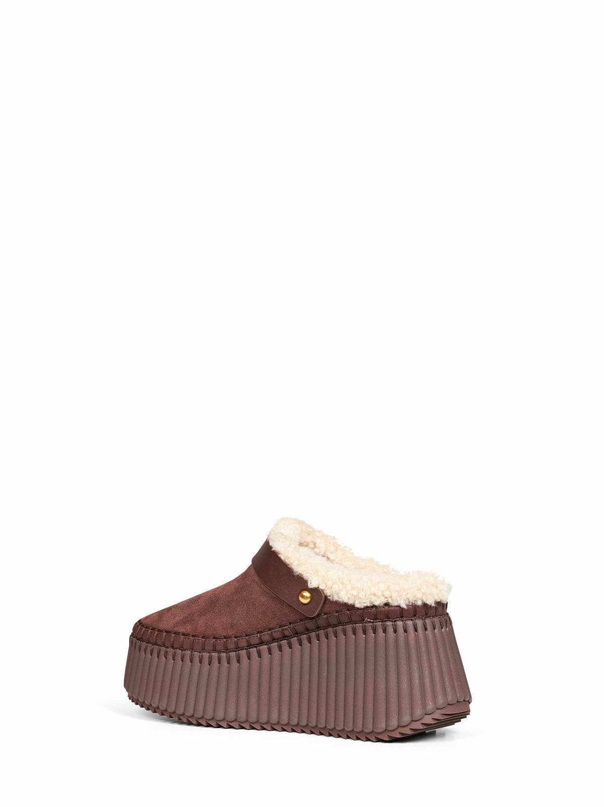 Sharp brown Nama wedge mules