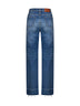 Jeans dritti a vita alta in denim cobalto scuro