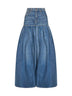 Jeans a palloncino a vita alta in denim blu