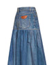 Jeans a palloncino a vita alta in denim blu