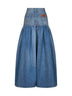 Jeans a palloncino a vita alta in denim blu