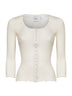 Top aderente in jersey a costine latte