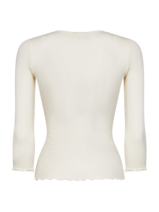 Iconic milk ribbed jersey fitted top