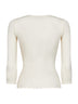 Top aderente in jersey a costine latte