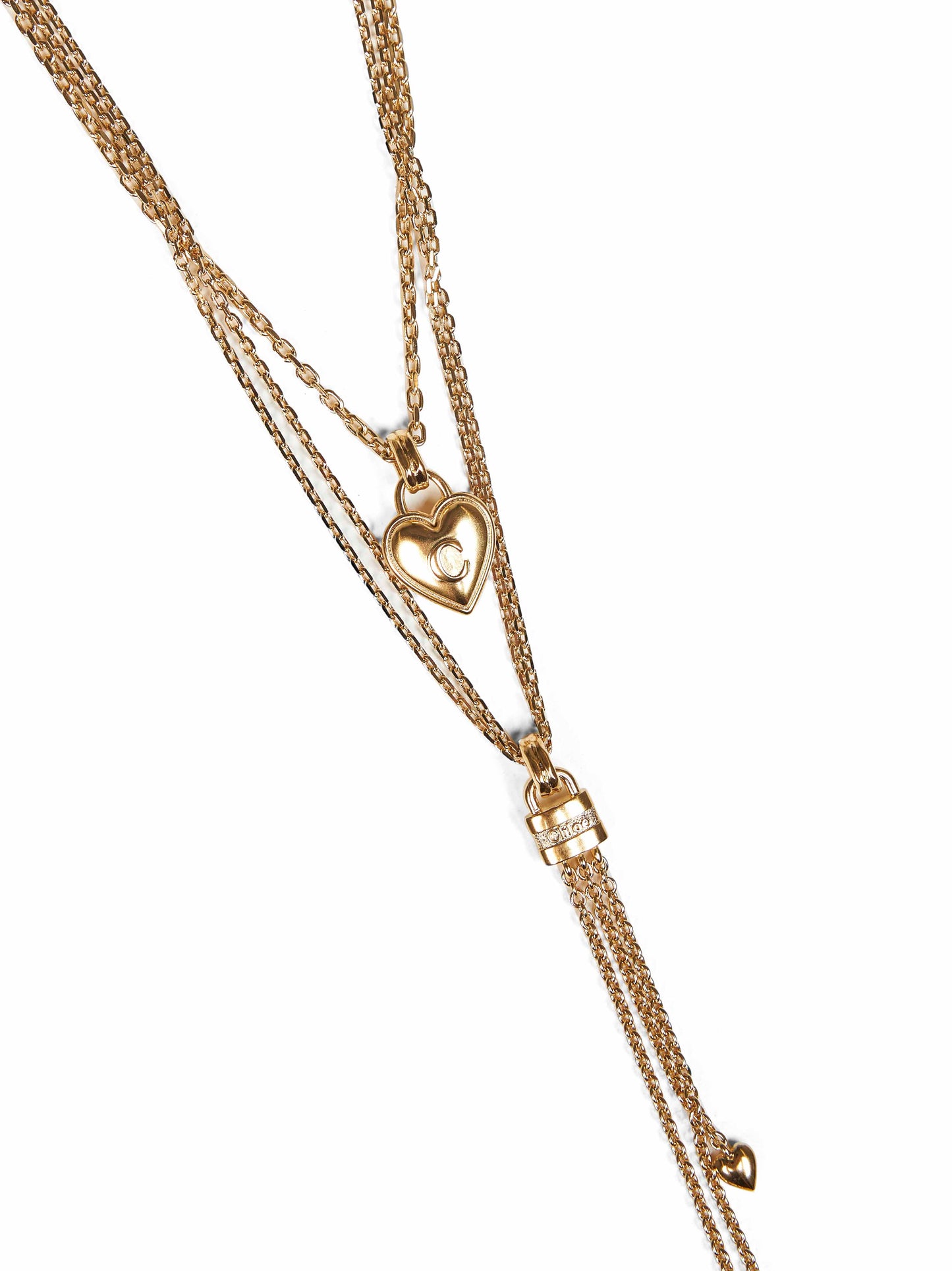Gold The Chloé Mini Paddington necklace