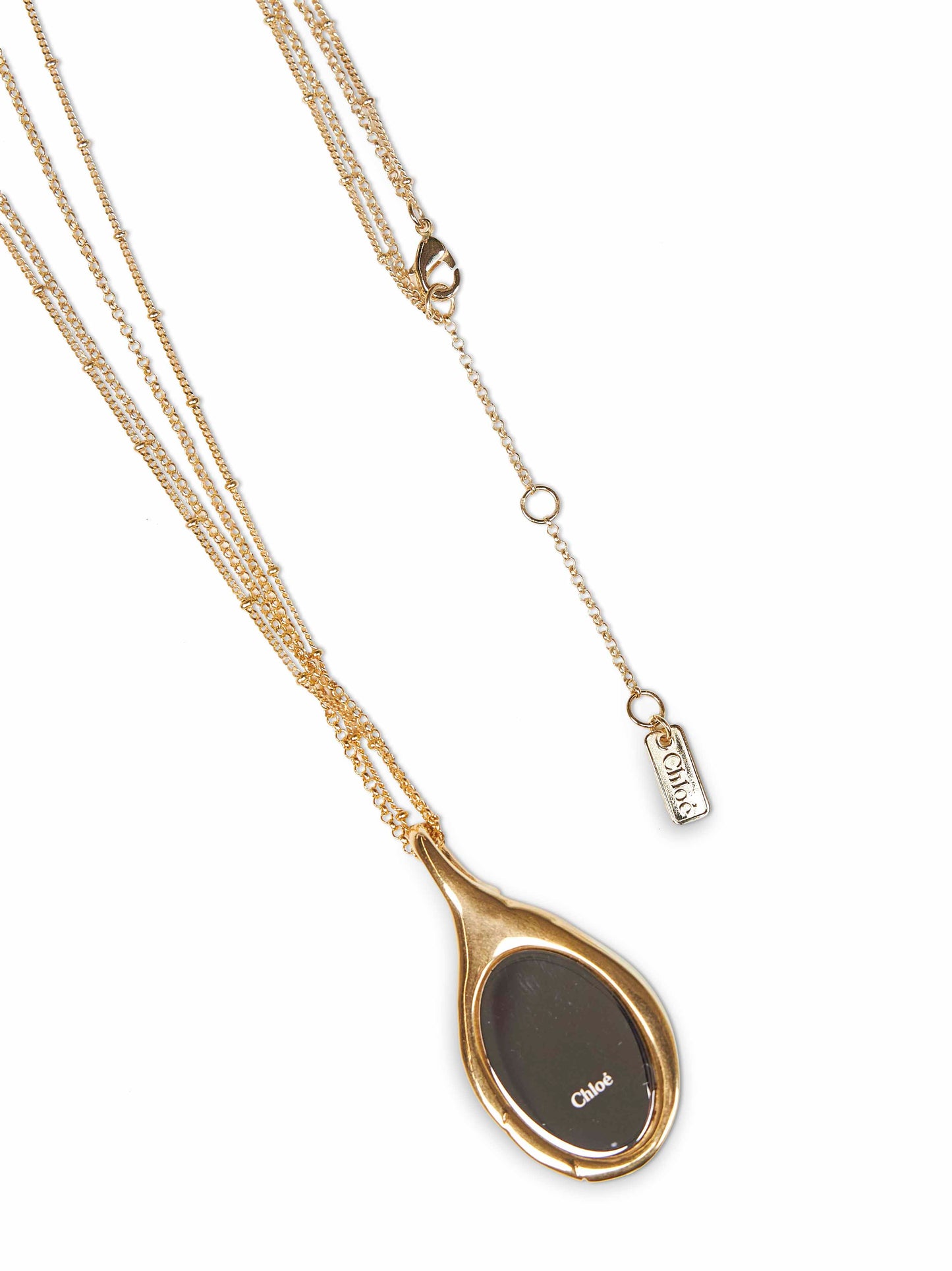 Collana con pendente Chloé Mirror in metallo oro