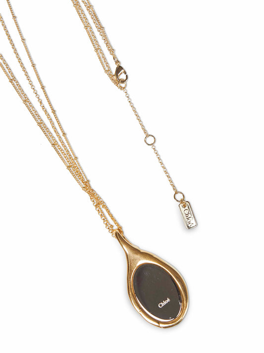 Collana con pendente Chloé Mirror in metallo oro