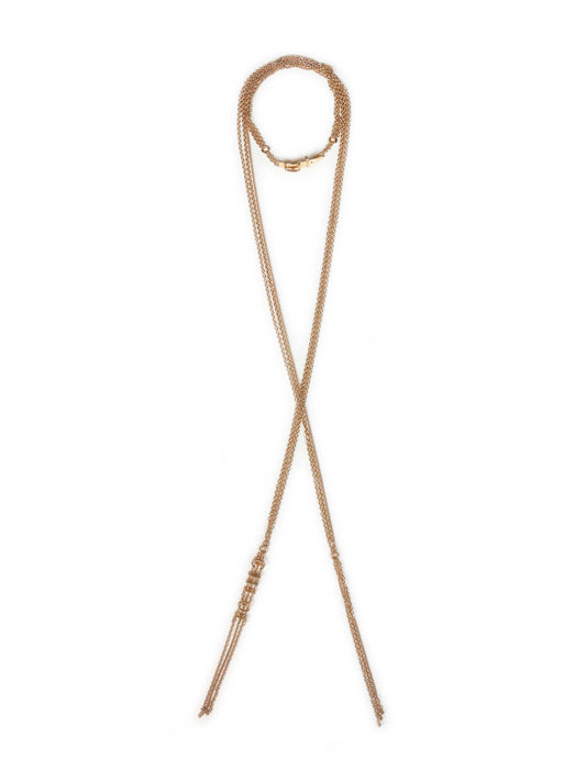 Gold metal scarf-style multi-chain necklace
